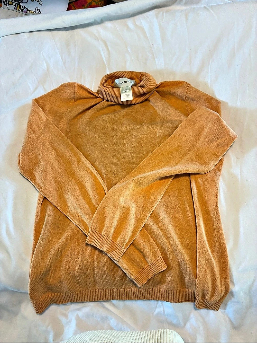 Susan Bristol Silk Blend Cowl Neck Sweater Size Medium